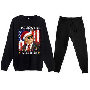 Make Christmas Great Again Funny Santa Trump 2024 Premium Crewneck Sweatsuit Set