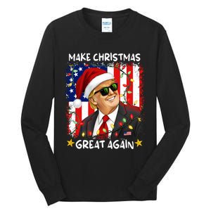 Make Christmas Great Again Funny Santa Trump 2024 Tall Long Sleeve T-Shirt