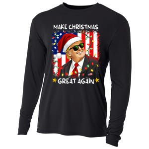 Make Christmas Great Again Funny Santa Trump 2024 Cooling Performance Long Sleeve Crew