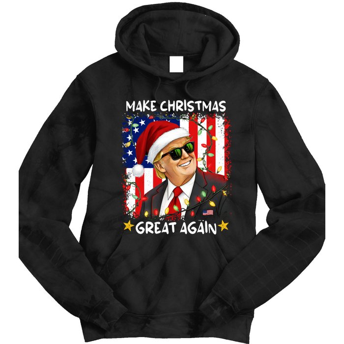 Make Christmas Great Again Funny Santa Trump 2024 Tie Dye Hoodie