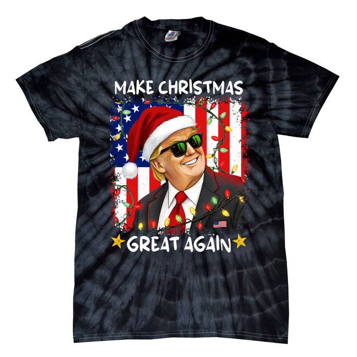 Make Christmas Great Again Funny Santa Trump 2024 Tie-Dye T-Shirt