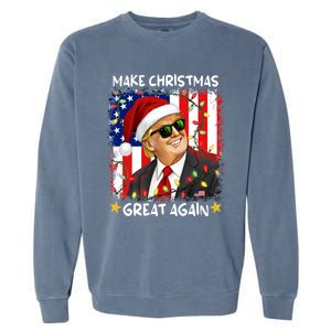 Make Christmas Great Again Funny Santa Trump 2024 Garment-Dyed Sweatshirt