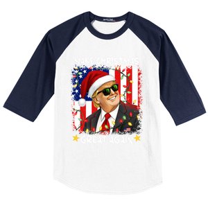 Make Christmas Great Again Funny Santa Trump 2024 Baseball Sleeve Shirt