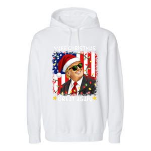 Make Christmas Great Again Funny Santa Trump 2024 Garment-Dyed Fleece Hoodie