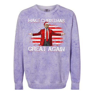 Make Christmas Great Again Santa Funny Trump Xmas Pajamas Colorblast Crewneck Sweatshirt