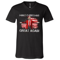 Make Christmas Great Again Santa Funny Trump Xmas Pajamas V-Neck T-Shirt