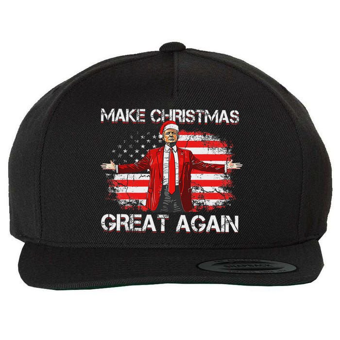 Make Christmas Great Again Santa Funny Trump Xmas Pajamas Wool Snapback Cap