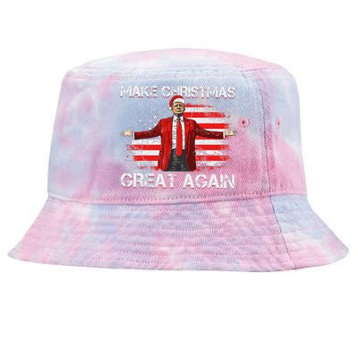 Make Christmas Great Again Santa Funny Trump Xmas Pajamas Tie-Dyed Bucket Hat