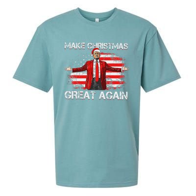 Make Christmas Great Again Santa Funny Trump Xmas Pajamas Sueded Cloud Jersey T-Shirt