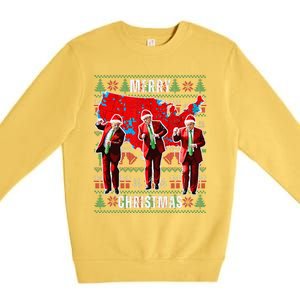 Make Christmas Great Again Trump Pajamas Ugly (14) Premium Crewneck Sweatshirt