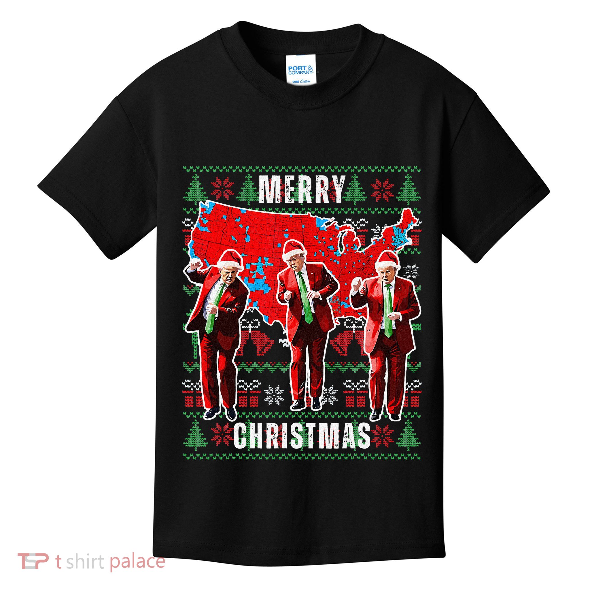 Make Christmas Great Again Trump Pajamas Ugly (14) Kids T-Shirt