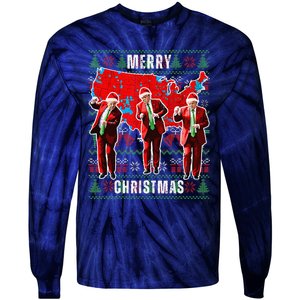 Make Christmas Great Again Trump Pajamas Ugly (14) Tie-Dye Long Sleeve Shirt