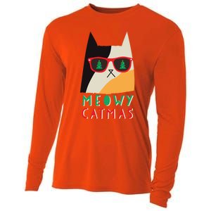 Meowy Catmas Great Gift Cooling Performance Long Sleeve Crew