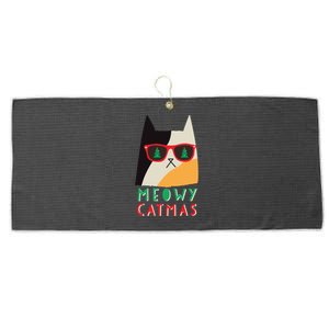 Meowy Catmas Great Gift Large Microfiber Waffle Golf Towel