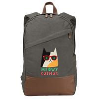 Meowy Catmas Great Gift Cotton Canvas Backpack