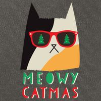 Meowy Catmas Great Gift Cotton Canvas Backpack