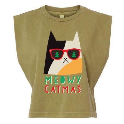 Meowy Catmas Great Gift Garment-Dyed Women's Muscle Tee