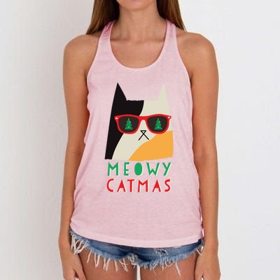 Meowy Catmas Great Gift Women's Knotted Racerback Tank