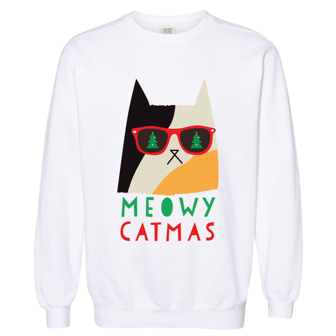 Meowy Catmas Great Gift Garment-Dyed Sweatshirt