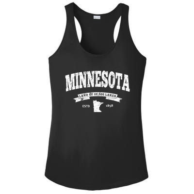 Minnesota Cute Gift Vintage Minnesota Gift Retro Mn Ladies PosiCharge Competitor Racerback Tank