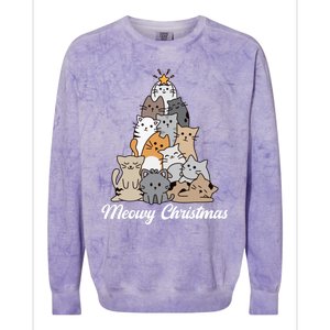 Meowy Christmas Gift Colorblast Crewneck Sweatshirt