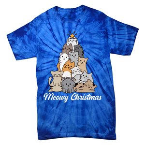 Meowy Christmas Gift Tie-Dye T-Shirt