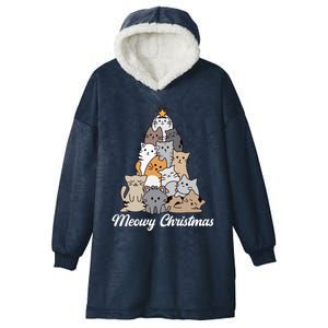 Meowy Christmas Gift Hooded Wearable Blanket