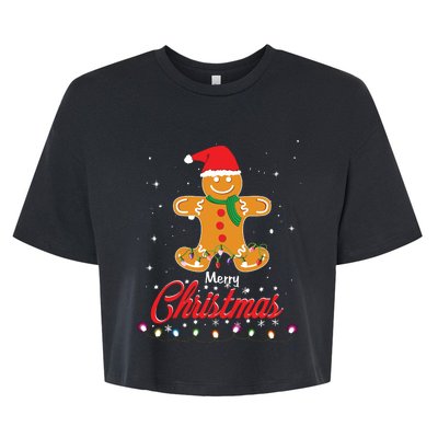 Merry Christmas Gingerbread Merry Christmas Cookie Bakers Bella+Canvas Jersey Crop Tee