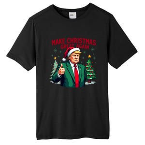 Make Christmas Great Again Funny Santa Trump Santa Hat Gift Tall Fusion ChromaSoft Performance T-Shirt