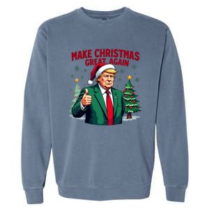 Make Christmas Great Again Funny Santa Trump Santa Hat Gift Garment-Dyed Sweatshirt