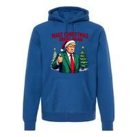 Make Christmas Great Again Funny Santa Trump Santa Hat Gift Premium Hoodie