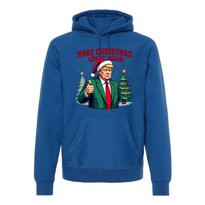 Make Christmas Great Again Funny Santa Trump Santa Hat Gift Premium Hoodie