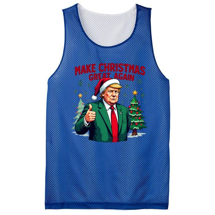 Make Christmas Great Again Funny Santa Trump Santa Hat Gift Mesh Reversible Basketball Jersey Tank