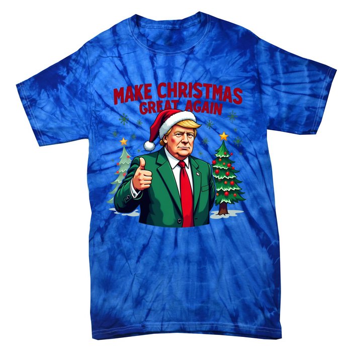 Make Christmas Great Again Funny Santa Trump Santa Hat Gift Tie-Dye T-Shirt