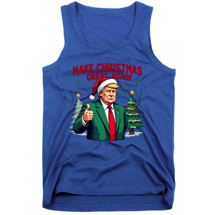 Make Christmas Great Again Funny Santa Trump Santa Hat Gift Tank Top