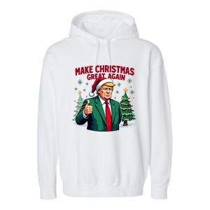 Make Christmas Great Again Funny Santa Trump Santa Hat Gift Garment-Dyed Fleece Hoodie