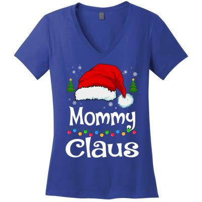 Mommy Claus Gift Christmas Pajama Family Matching Xmas Meaningful Gift Women's V-Neck T-Shirt