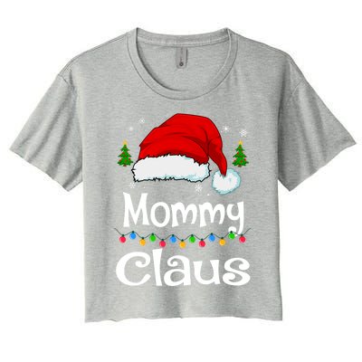 Mommy Claus Gift Christmas Pajama Family Matching Xmas Meaningful Gift Women's Crop Top Tee