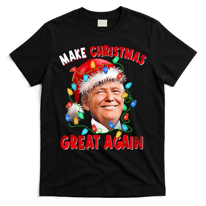 Make Christmas Great Again Funny Donald Trump Xmas Lights T-Shirt