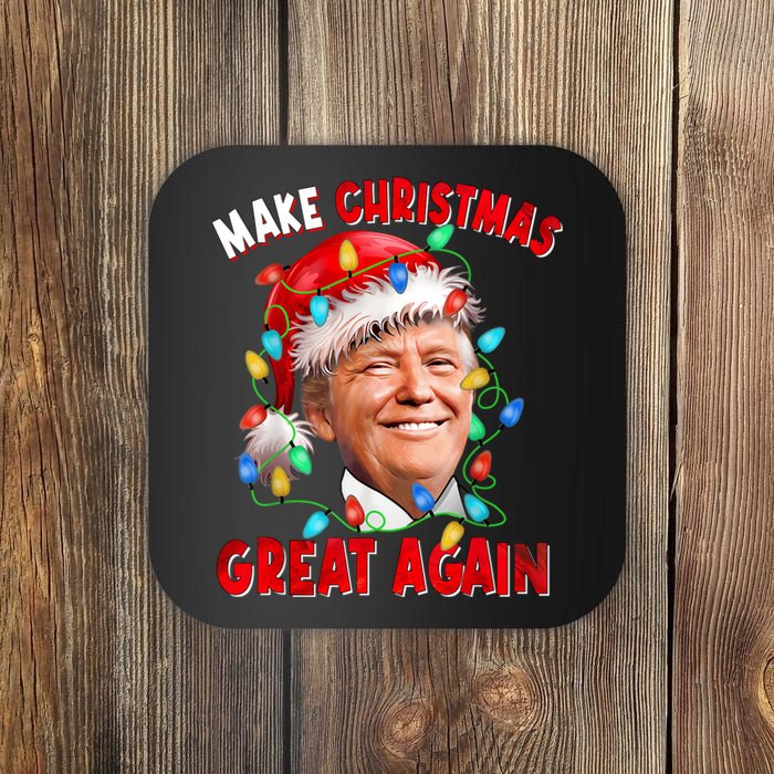 Make Christmas Great Again Funny Donald Trump Xmas Lights Coaster