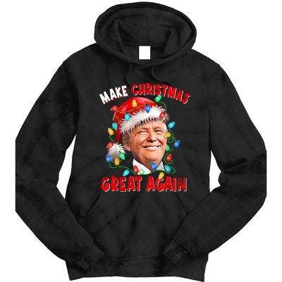 Make Christmas Great Again Funny Donald Trump Xmas Lights Tie Dye Hoodie