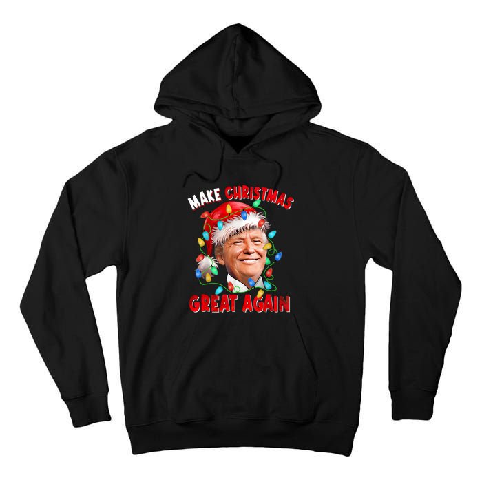 Make Christmas Great Again Funny Donald Trump Xmas Lights Tall Hoodie