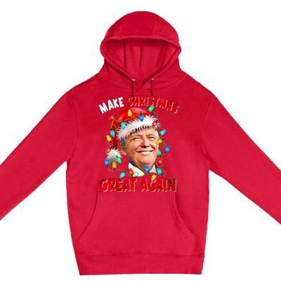 Make Christmas Great Again Funny Donald Trump Xmas Lights Premium Pullover Hoodie