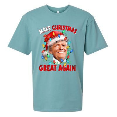 Make Christmas Great Again Funny Donald Trump Xmas Lights Sueded Cloud Jersey T-Shirt