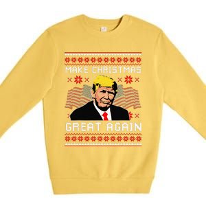 Make Christmas Great Again Trump Ugly Christmas Gift Premium Crewneck Sweatshirt