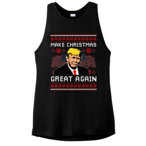 Make Christmas Great Again Trump Ugly Christmas Gift Ladies PosiCharge Tri-Blend Wicking Tank