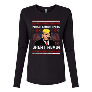 Make Christmas Great Again Trump Ugly Christmas Gift Womens Cotton Relaxed Long Sleeve T-Shirt