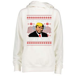 Make Christmas Great Again Trump Ugly Christmas Gift Womens Funnel Neck Pullover Hood