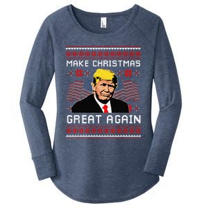 Make Christmas Great Again Trump Ugly Christmas Gift Women's Perfect Tri Tunic Long Sleeve Shirt