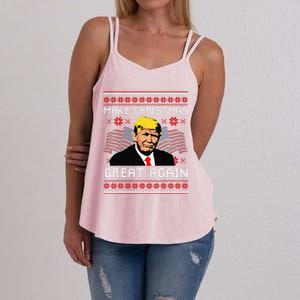 Make Christmas Great Again Trump Ugly Christmas Gift Women's Strappy Tank